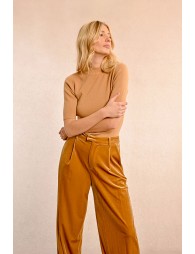 Flowing velvet panne pants