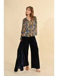 Flowing velvet panne pants