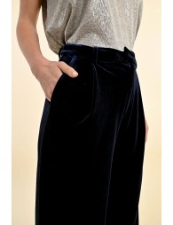 Flowing velvet panne pants