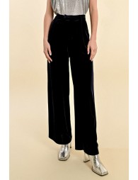 Flowing velvet panne pants