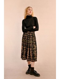 Printed mid-length skirt