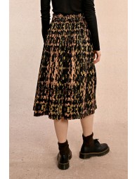 Printed mid-length skirt