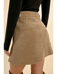 Short skirt, pleated in velvet