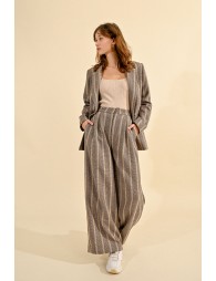 Herringbone wide-leg pants