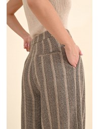 Herringbone wide-leg pants