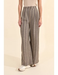 Herringbone wide-leg pants