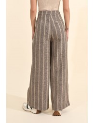 Herringbone wide-leg pants