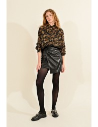 Faux draped mini skirt