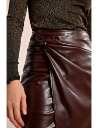 Faux draped mini skirt