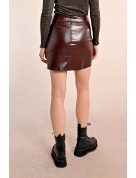 Faux draped mini skirt