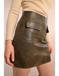 Faux trapeze mini skirt