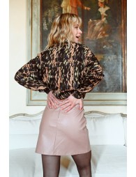 Faux trapeze mini skirt