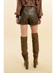 Faux leather shorts