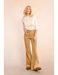 Pantalon flare en velours