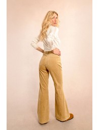 Pantalon flare en velours