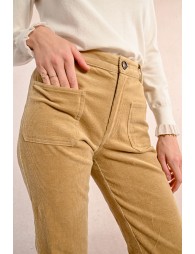 Pantalon flare en velours