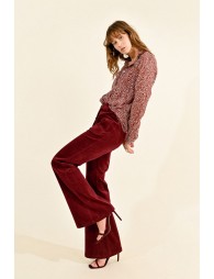 Pantalon flare en velours