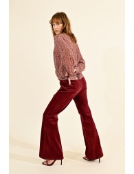 Pantalon flare en velours