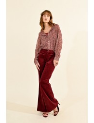 Pantalon flare en velours