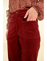 Pantalon flare en velours