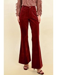 Pantalon flare en velours