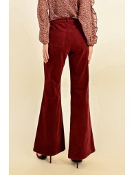 Pantalon flare en velours