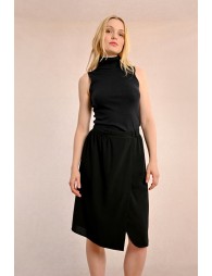 Skirt with panel, high waist