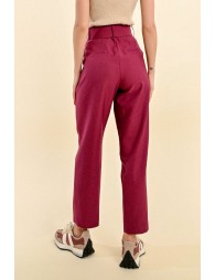 Belted pants with pleats