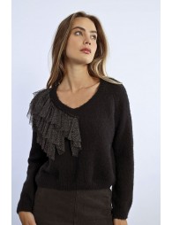 Pull fantaisie asymétrique