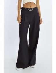 Pantalon large taille haute