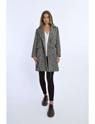 Long manteau à fines rayures