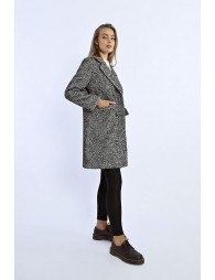 Long manteau à fines rayures