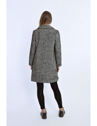 Long manteau à fines rayures