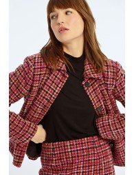 Veste tartan aux poches plaquées