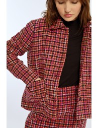 Veste tartan aux poches plaquées