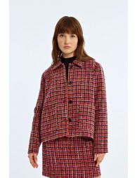 Veste tartan aux poches plaquées