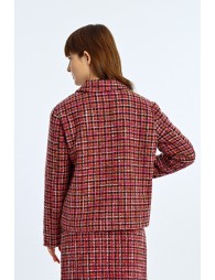 Veste tartan aux poches plaquées