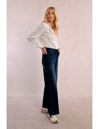 High-waisted wide-leg jeans