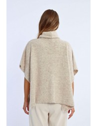 Poncho en laine chinée