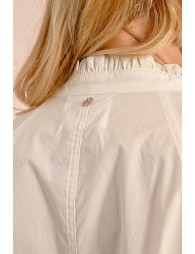 White pleated blouse