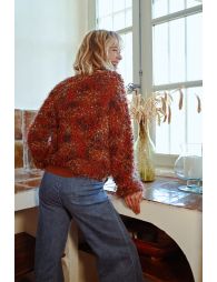 Mixed and textured knit sweater