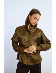 Animal print satin blouse