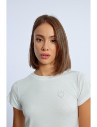 T-shirt with beaded heart