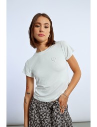 T-shirt avec coeur perlé