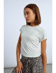 T-shirt avec coeur perlé