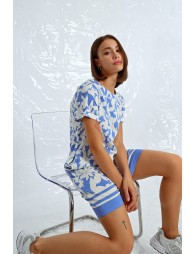 Vestido de manga corta con estampado floral