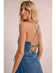 Robe longue en jean