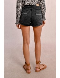 Wide denim shorts