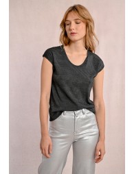 Sleeveless iridescent t-shirt