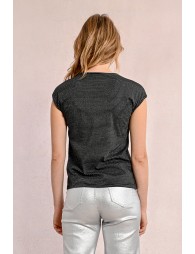 Sleeveless iridescent t-shirt